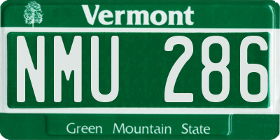 VT license plate NMU286
