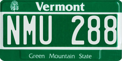 VT license plate NMU288