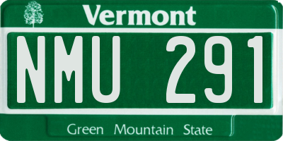VT license plate NMU291