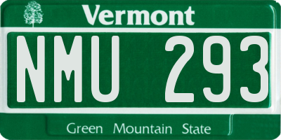 VT license plate NMU293