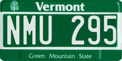 VT license plate NMU295