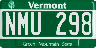 VT license plate NMU298