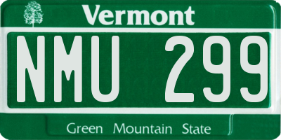 VT license plate NMU299