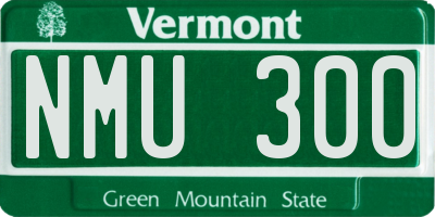 VT license plate NMU300