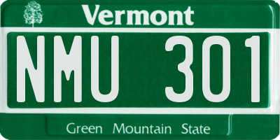 VT license plate NMU301