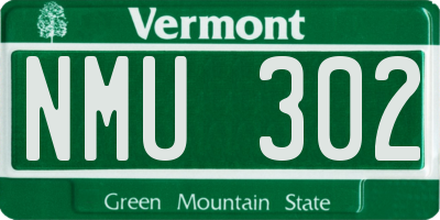 VT license plate NMU302