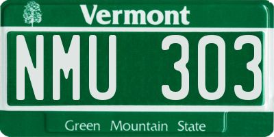 VT license plate NMU303