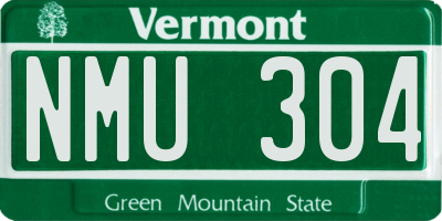 VT license plate NMU304