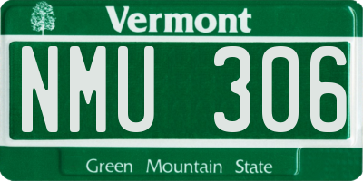 VT license plate NMU306