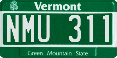 VT license plate NMU311