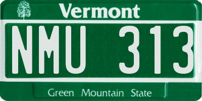 VT license plate NMU313