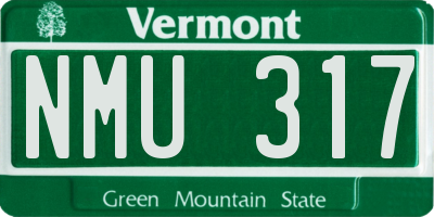 VT license plate NMU317