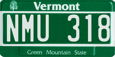 VT license plate NMU318