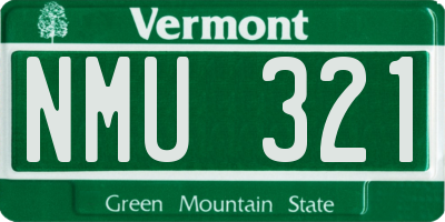 VT license plate NMU321