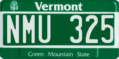 VT license plate NMU325