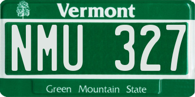 VT license plate NMU327