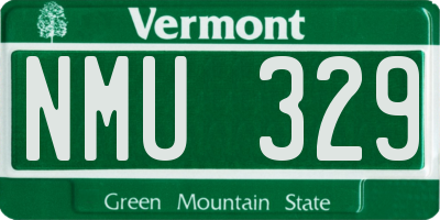 VT license plate NMU329
