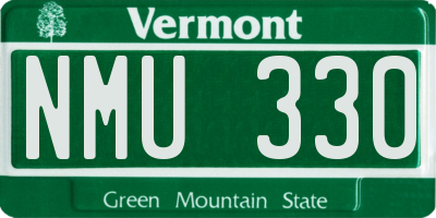 VT license plate NMU330