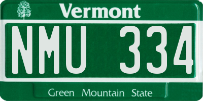 VT license plate NMU334