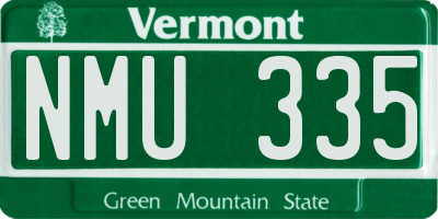 VT license plate NMU335