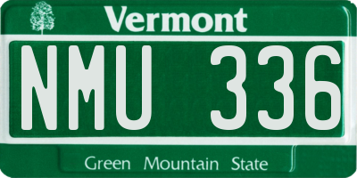 VT license plate NMU336