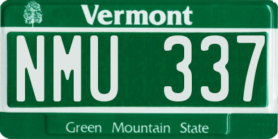 VT license plate NMU337