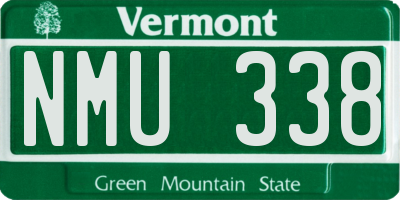 VT license plate NMU338