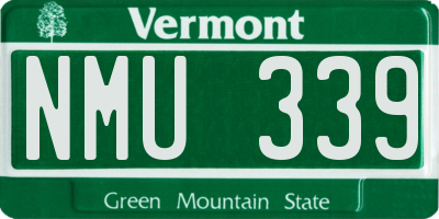 VT license plate NMU339