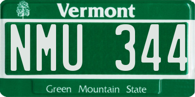 VT license plate NMU344