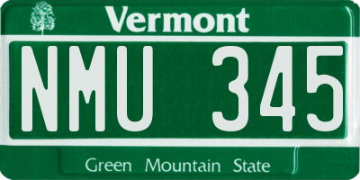 VT license plate NMU345