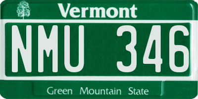 VT license plate NMU346