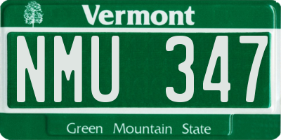 VT license plate NMU347