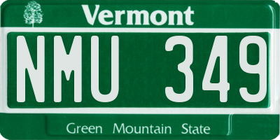 VT license plate NMU349
