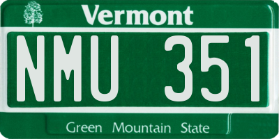 VT license plate NMU351