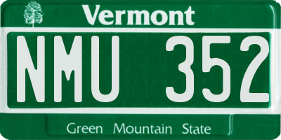 VT license plate NMU352