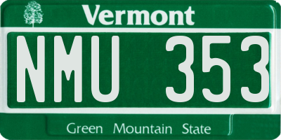 VT license plate NMU353