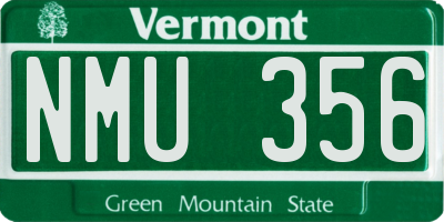 VT license plate NMU356