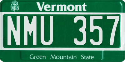 VT license plate NMU357