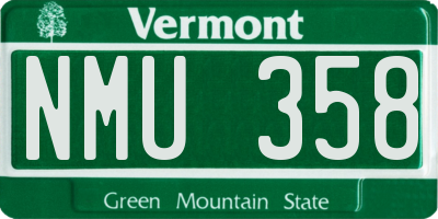 VT license plate NMU358