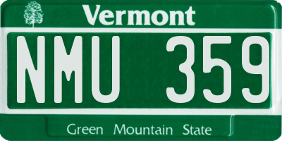 VT license plate NMU359