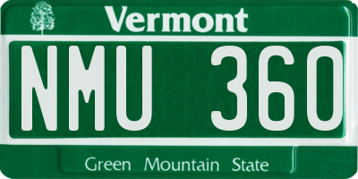VT license plate NMU360