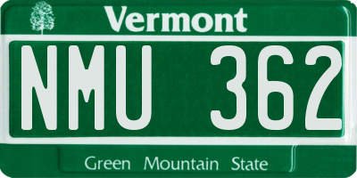 VT license plate NMU362
