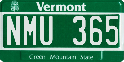 VT license plate NMU365