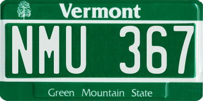 VT license plate NMU367