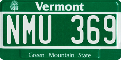 VT license plate NMU369