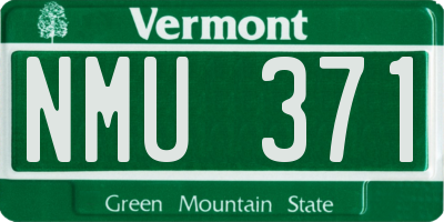 VT license plate NMU371