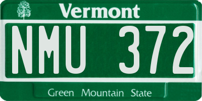 VT license plate NMU372