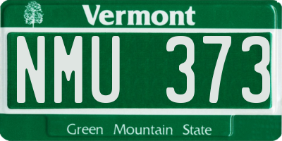 VT license plate NMU373