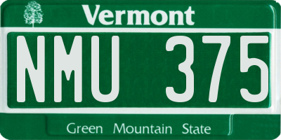 VT license plate NMU375