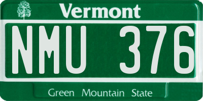 VT license plate NMU376